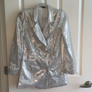 Silver little jacket dress